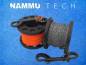 Preview: Nammu Tech Finger Spool 30m in oranger Neon Polyester Leine  und schwarz grau