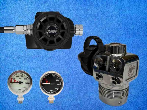 Preview: Atemregler Scubaforce Black Devil Pro Stage Set
