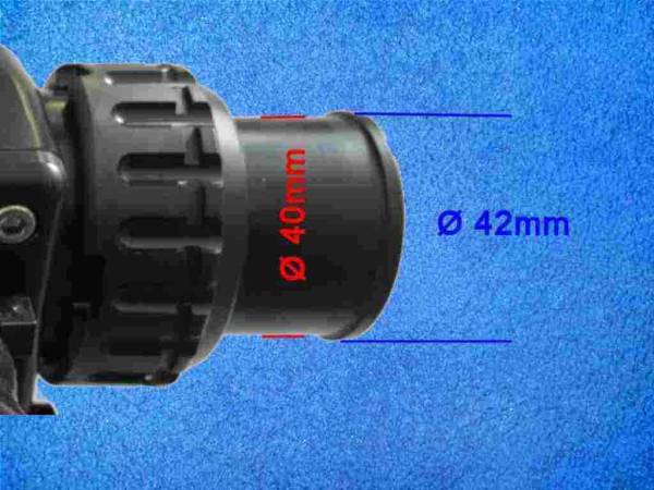 Preview: BOV Shrimp 40mm Adapter, Maße