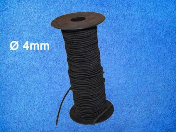 bungee cord, 4mm, schwarz, rolle