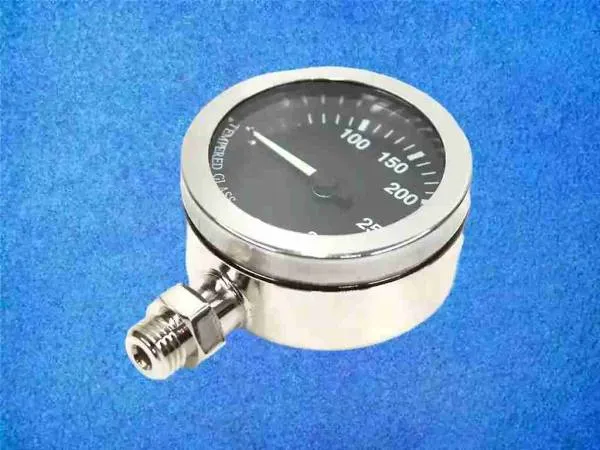 Finimeter Schwarz, 360 bar, seitlich
