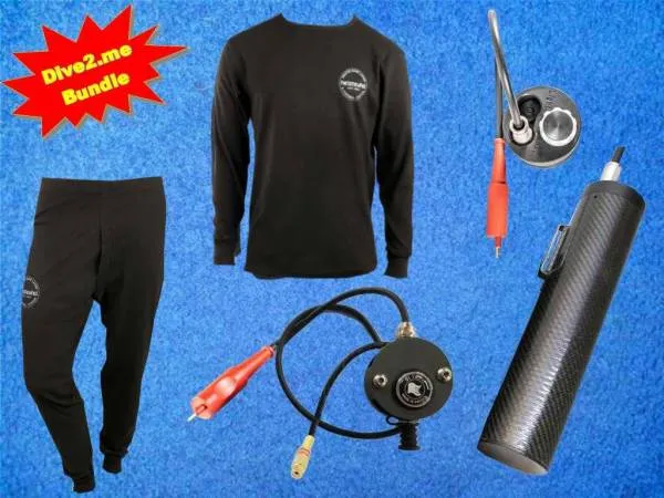 taucherheizung mit heizhemd, heizhose, akku xs heat only 24 und Vega Durchführung