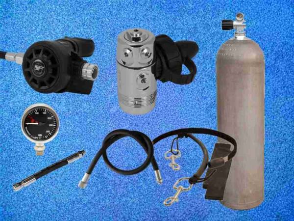 Tauchflasche 80 cft Natur mit Scubaforce Atemregler