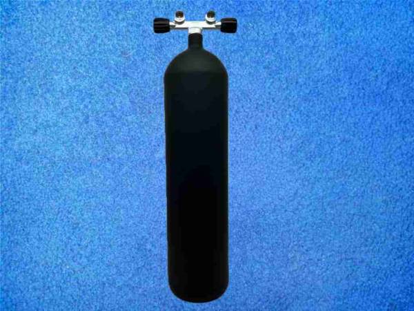 Preview: Tauchflasche 12 Liter Matt Schwarz konkav mit Twinventil