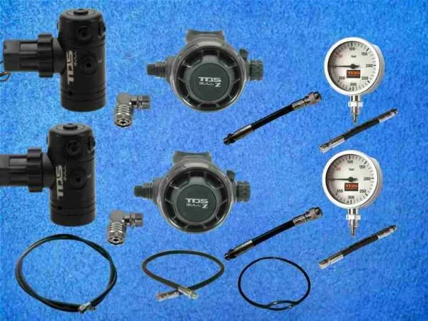 tds gull z tek black Sidemount Atemregler Komplettset