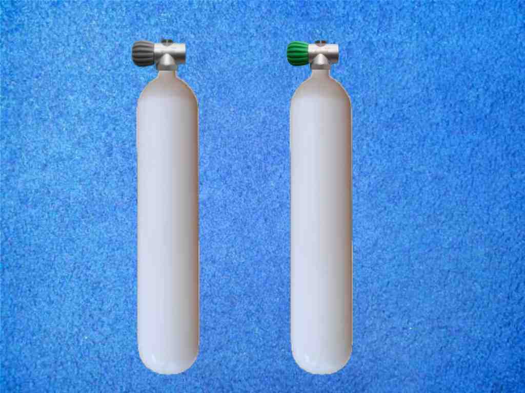 2x 3 ltr. Stahlflaschen weiss