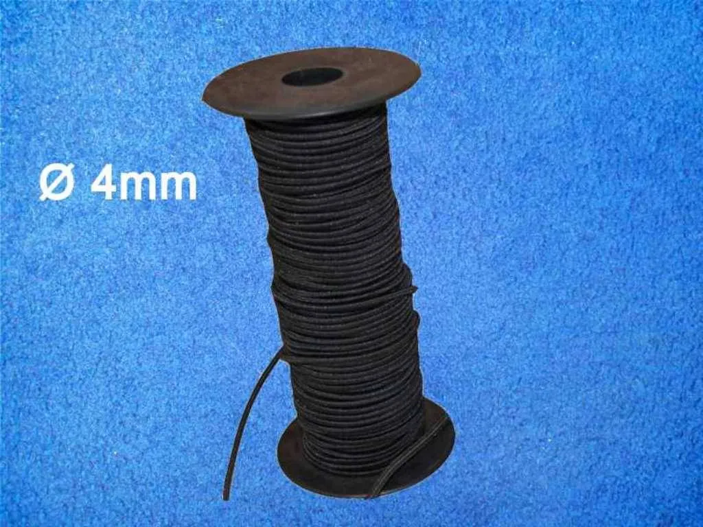 bungee cord, 4mm, schwarz, rolle