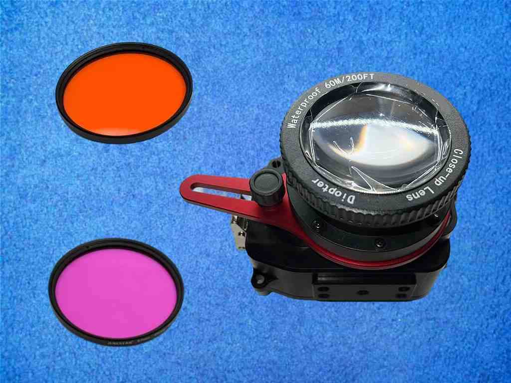 Carbonarm Filter Adapter für Unterwassergehäuse mit Marcolinse, Filterset