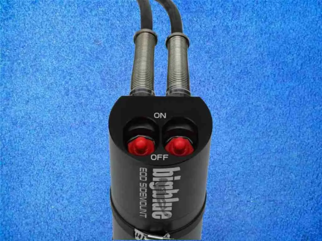 Bigblue EOD Akkutank Sidemount-Kopf, Schwarz