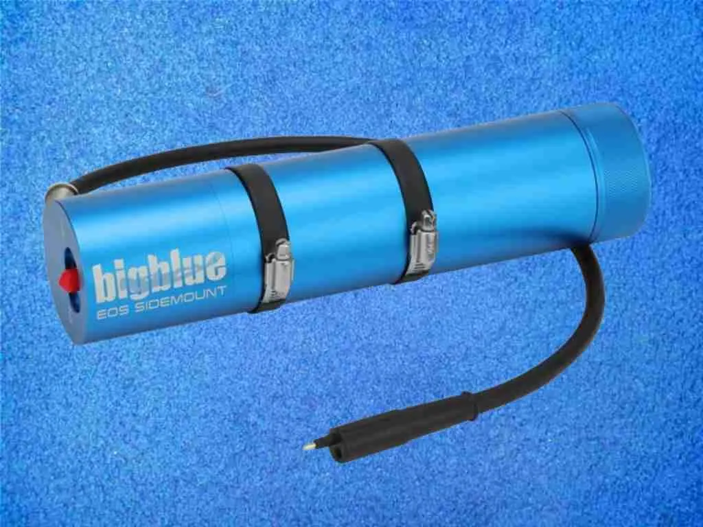 Bigblue EOS Akkutank Sidemount Blau, seitlich