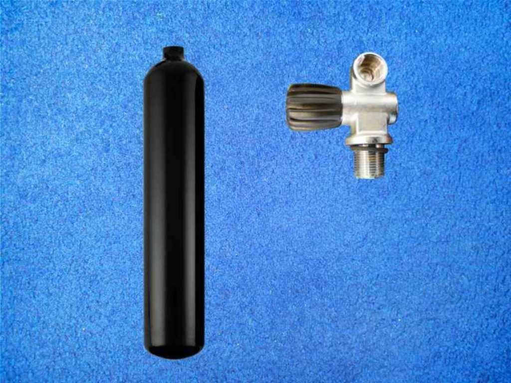 Tauchflasche, 3 Liter, Schwarz, Rebreather, 300bar, Monoventil, Tauchflasche, 3 Liter, Schwarz, Rebreather, 300bar, Monoventil,