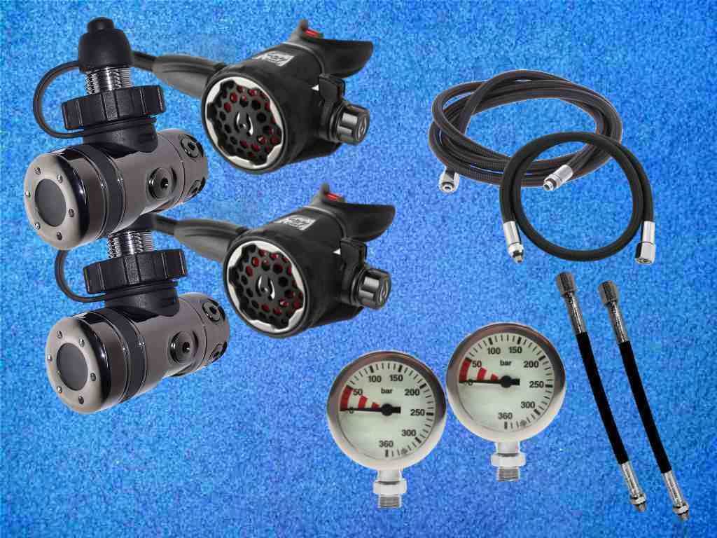 Hollis Atemregler 200LX mit DCX - Sidemount Set Hollis Atemregler 200LX mit DCX - Sidemount Set