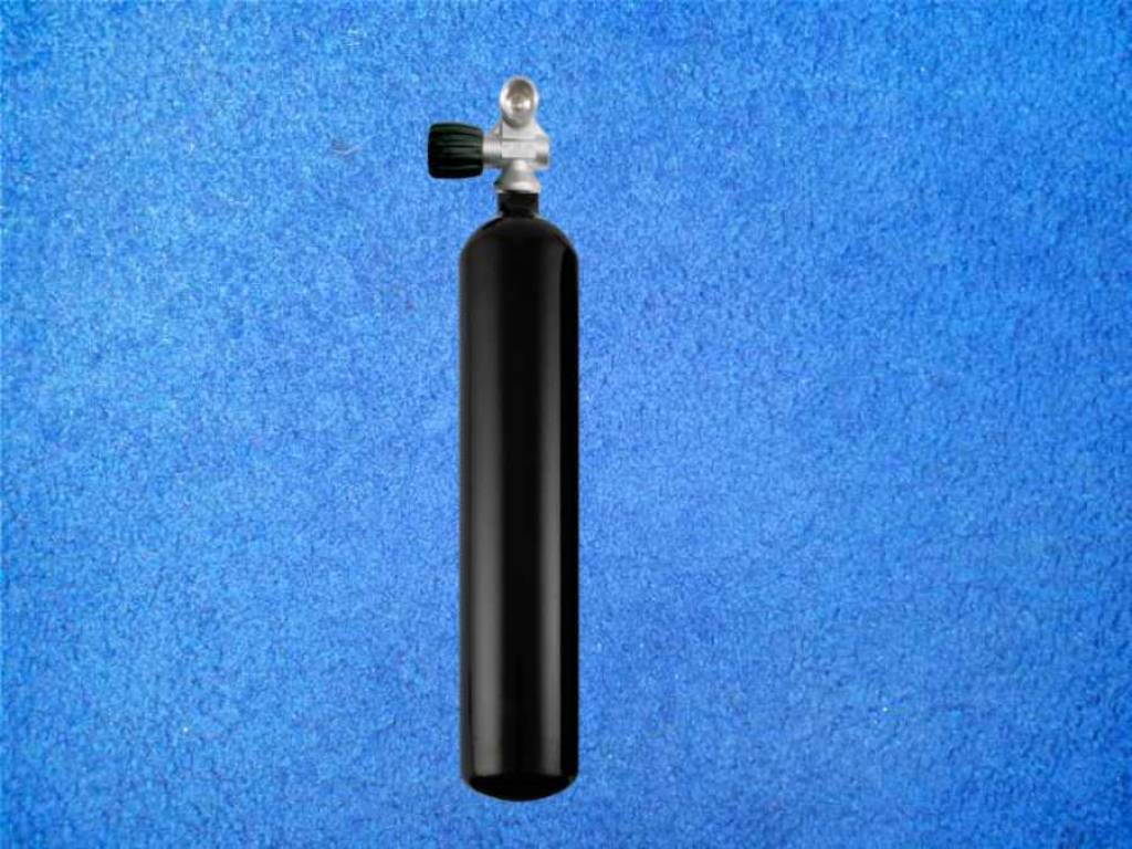 Tauchflasche, 3 Liter, Schwarz, Rebreather, 300bar, Monoventil,