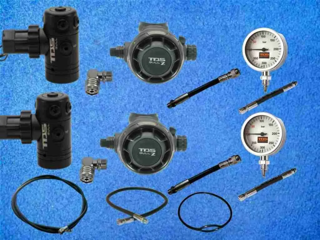 tds gull z tek black Sidemount Atemregler Komplettset tds gull z tek black Sidemount Atemregler Komplettset