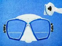 Tauchmaske Polaris Plus mit optischen Gläsern +1,75 - Blau