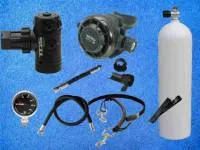 Tauchflasche 80cuft weiss mit TDS Gull z Tek Atemregler